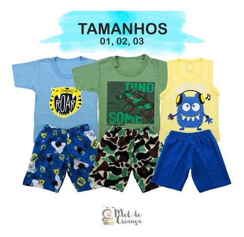 Roupa Infantil Kit 3 Conjunto Menino Masculino Atacado
