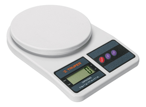 Báscula Digital  Plástica Cocina Capacidad 5kg Truper 15161