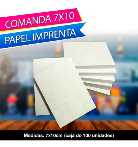 Comandas 7x10 Papel Imprenta Para Restaurantes (pack De 10)