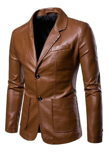 Saco Piel Sintetica Modern Premium Synthetic Leather Blazer