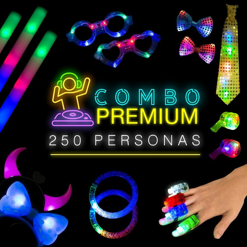 Combo Cotillón Luminoso Premium 230/250 Personas