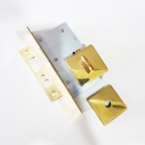 Fechadura Imab 1381b Porta Correr Banheiro Quadrada Dourado Bico Papagaio