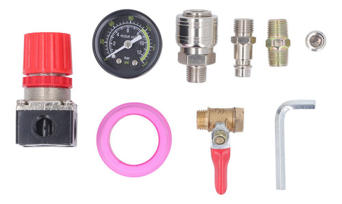 Kit Regulador De Compresor Aire Válvula 4 Vías 1/4 PuLG Npt