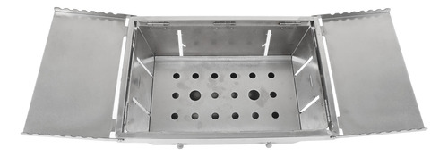 Estufa De Leña Para Acampar De Acero Inoxidable, Mini Rectan