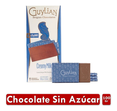 Chocolates Belgas Importados Guylian Leche Sin Azúcar 100g
