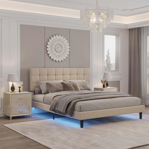 Cama Otriek Queen Con Luces Y Cabecera Ajustable