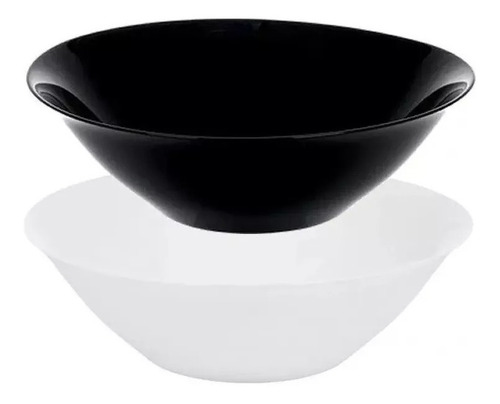 Ensaladera 27 Cm Carine Luminarc Vidrio Blanco Negro