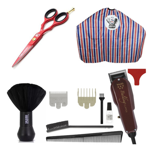 Cortadora De Pelo Wahl Con Capa + Tijera De Corte + Bledo