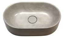 Comprar Bacha De Apoyo En Cemento Ovalada Para Baño Tamaño 41x24x10 Cemento Natural Rústico