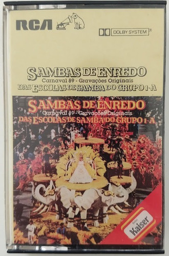 Fita K7 Cassete Samba Enredo Carnaval 89 Escolas De Samba 1a