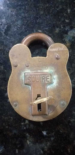 Antiguo Candado En Bronce, Marca Squire, Mediano, Funcional