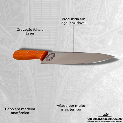 Imagem 3 de 7 de Faca Personalizada Com Nome Palmeiras Inox Presente Brinde