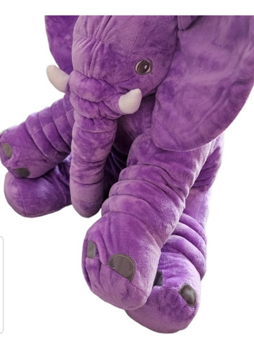 Almohada De Apego Peluche Elefante Violeta 60 Cm