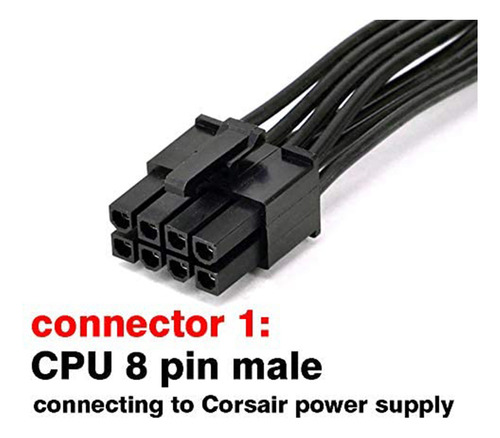 Cpu De 8 Pinos Macho Para Cpu De 8 Pinos (4+4) Macho Eps-12v