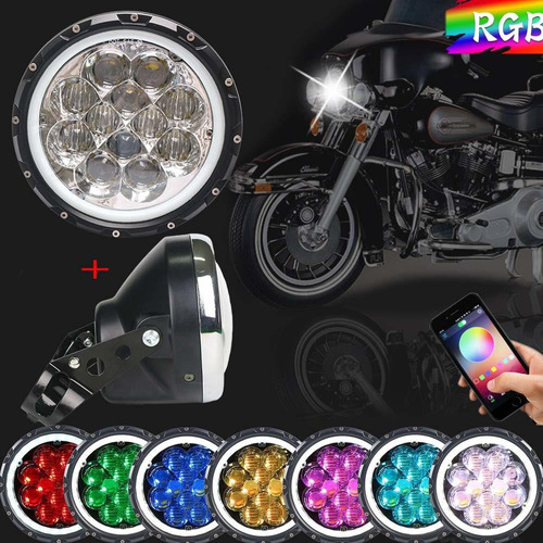 Athiry Faro Led Rgb De 7 Pulgadas Con Carcasa De Cubo Para F