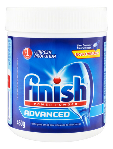 Detergente Finish Advanced antiodor em pote
