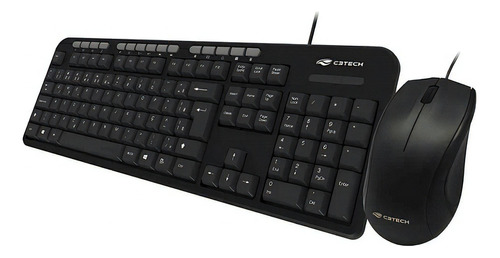 Kit Teclado + Mouse Com Fio Kt-100 C3tech Cor do mouse Preto Cor do teclado Preto