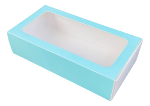 Caja Fosforera Celeste 12 Macarons Cookies Alfajores X 20