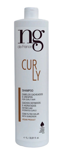 Shampoo Vegano Para Cachos Curly Ng De France 1000ml