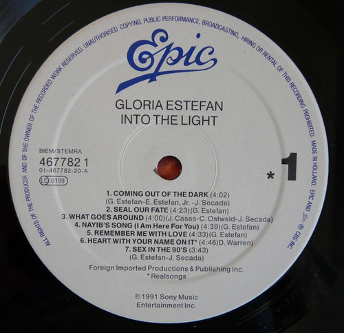 Vinilo Gloria Estefan - Into The Light (Usado)
