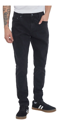 Jeans Hombre Skinny Fit Spandex Color Negro  Corona