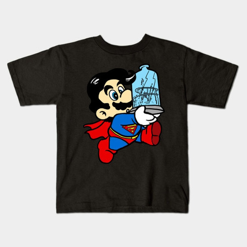 Remera Negra O Blanca Bichos Niño Niña Adultos Superman A 17