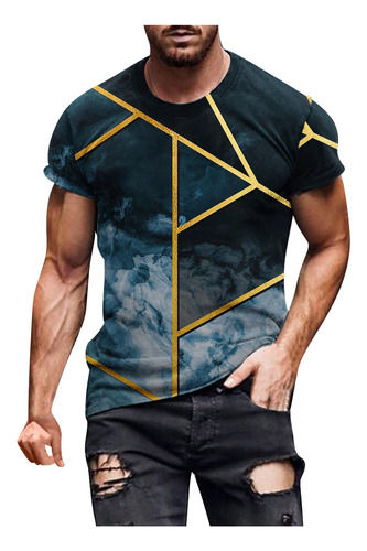 Camiseta Deportiva Con Estampado O New Fashion Casual Para H