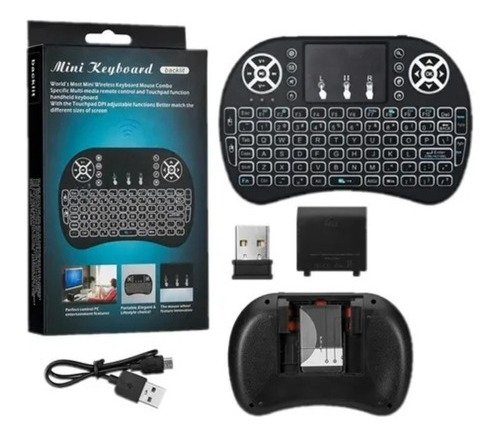 Mini Teclado Con Luz Inalambric Bluetooth Touchpad Pc Laptop