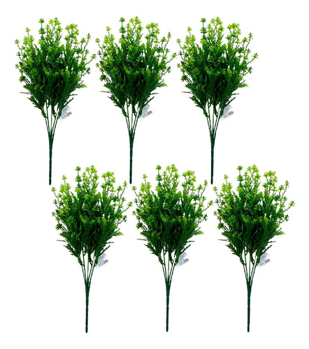 6 Buquê Folhas Verdes Broto Artificial Decoração Casamentos