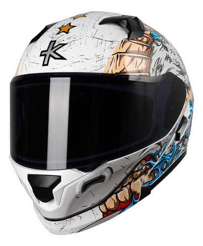 Casco para moto abatible Enerdrive Rebaño  blanco brillante talla S 