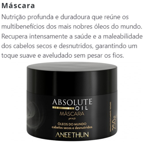 Kit Shampoo Mascara Final Óleo Absolute Aneethun Lançamento