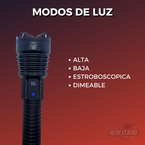 Lampara Tactica Militar Recargable Usb C Led Dimeable Al-135