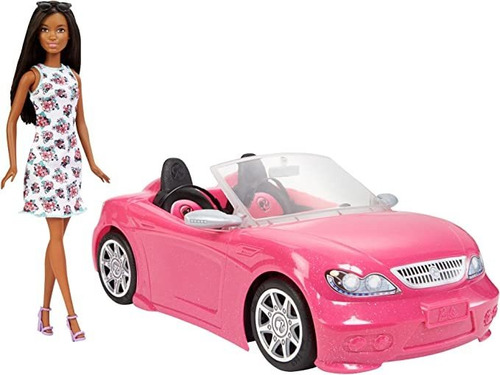 Muñeca Barbie Y Vehículo Convertible Muñeca Y Coche