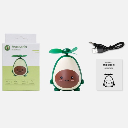 Imagen 4 de 5 de Ventilador De Mano Pequeño Baby Aguacate Verde Recargable