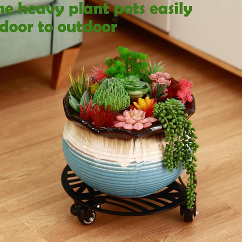 Mz Soporte De Metal For Plantas Con Ruedas, De Hierro