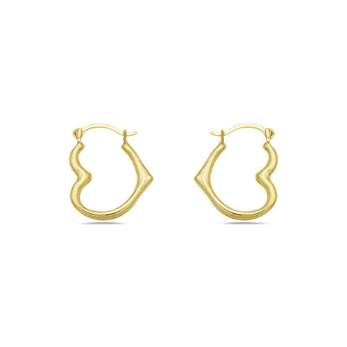 Aretes De Aro Con Corazón Abierto En Oro De 14k