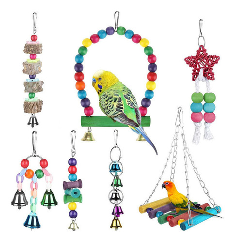. Juego De 6 Juguetes Para Masticar Loros, Estilo 9, Con