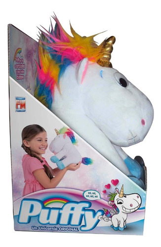 Peluche De Unicornio Puffy Se Rie A Carcajadas Suave Colores