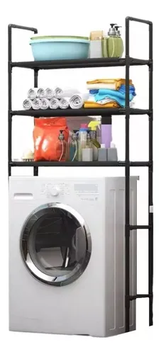 Mueble Organizador Lavadora Estante Baño Logia 3 Niveles Color Blanco