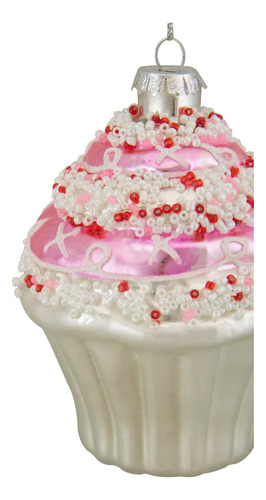 Northlight Cupcake Con Adornos Navideños De Vidrio De Chispa