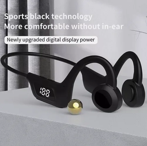 Auriculares Conducción Ósea Inalámbricos Bluetooth Deporte Negro
