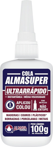 Super Cola Instantanea Adesivo Ultra Rapido Almasuper 100g