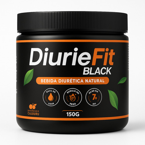 1 Un Mistura Diurética Fit Blak Em Pó 150g Queima Gordura Laranja
