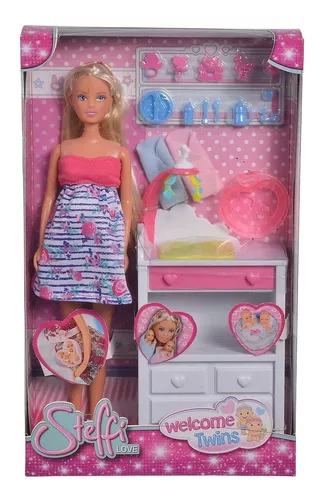 Boneca Yalili Grávida Gêmeos Articulada Estilo Barbie Lacrada Bebê