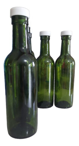 48 Botellas Vidrio Vineras Verde 375ml Taparosca
