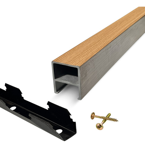 Combo 5 Brises De Teto Freijó Wpc Interno + Kit Instalação