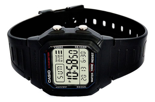 Relógio Esportivo Clássico Casio Men/s W800h-1av Com Faixa P