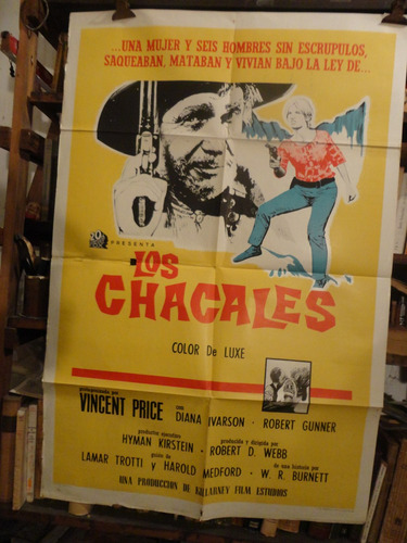Los Chacales. Vincent Price. Afiche Cine Original