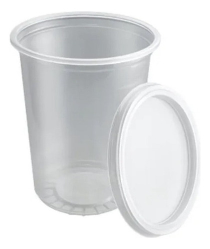 Envase De 1 Litro Con Tapa C / 500 Juegos Vaso