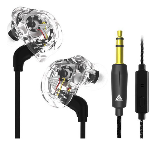 Fone De Ouvido Qkz Vk1 Gamer Dj In Ear Case Transparente